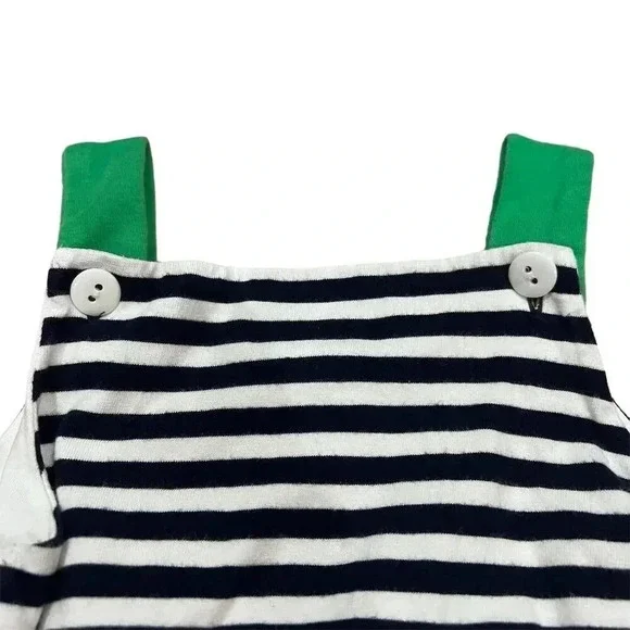 Florence Eiseman Girls 2T Striped Dress Floral Appliqué Sleeveless - Picture 4 of 6